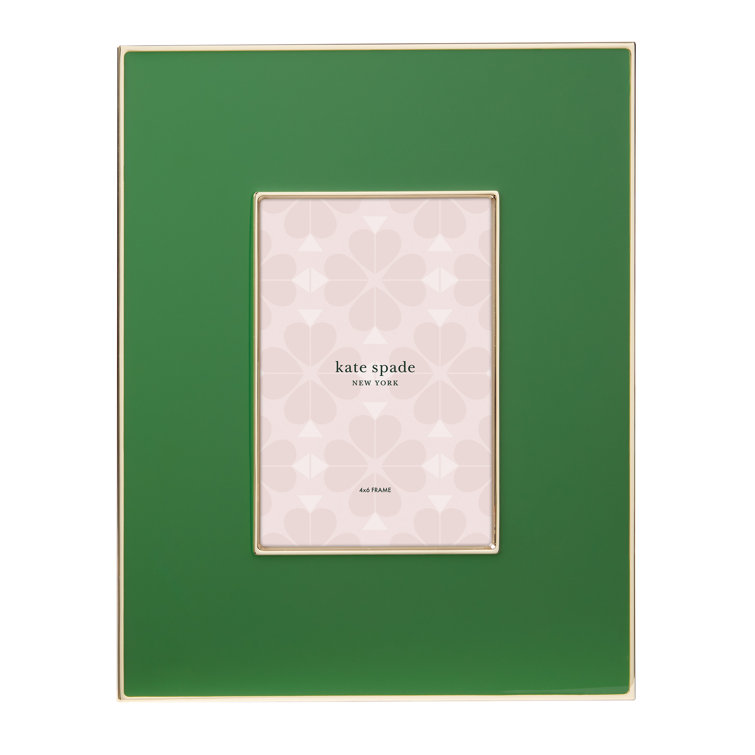 Green Enamel and Stainless Steel 4x6 Tabletop Picture Frame