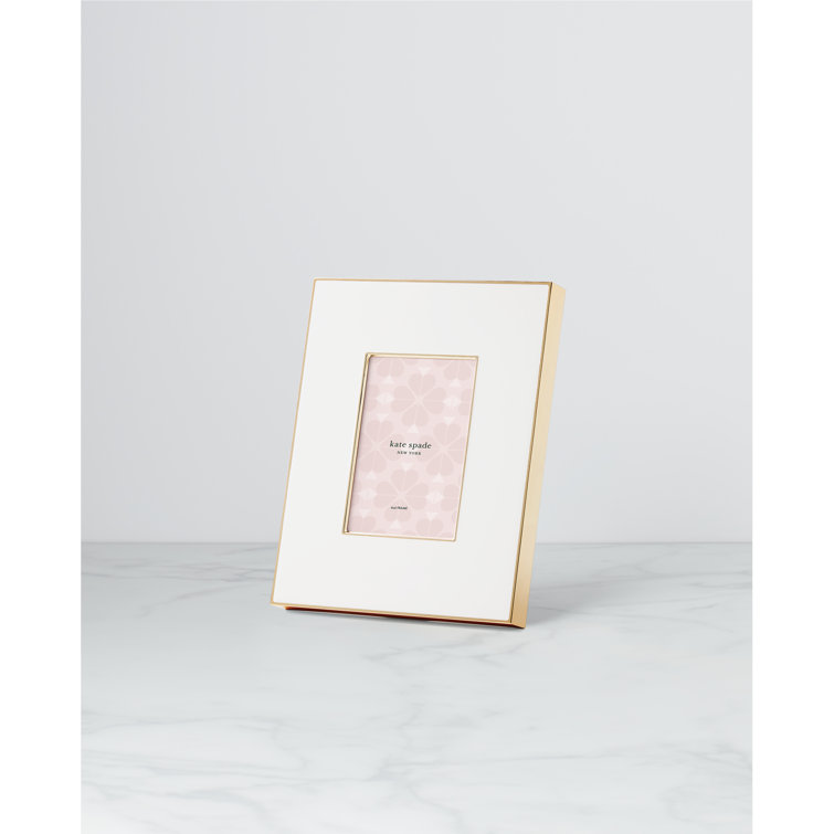 White and Gold 4x6 Stainless Steel Tabletop Picture Frame