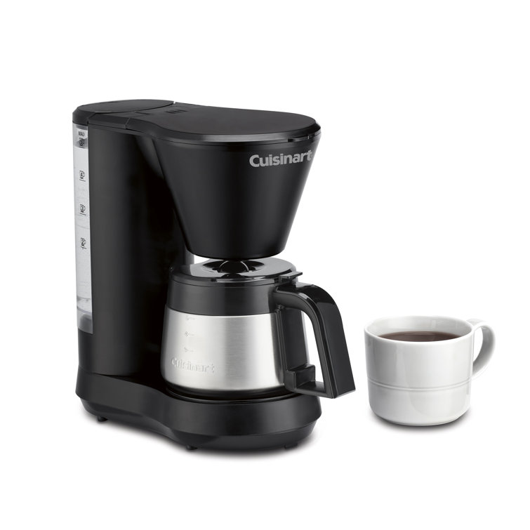 Compact Black and Stainless Steel Programmable Drip Coffee Maker