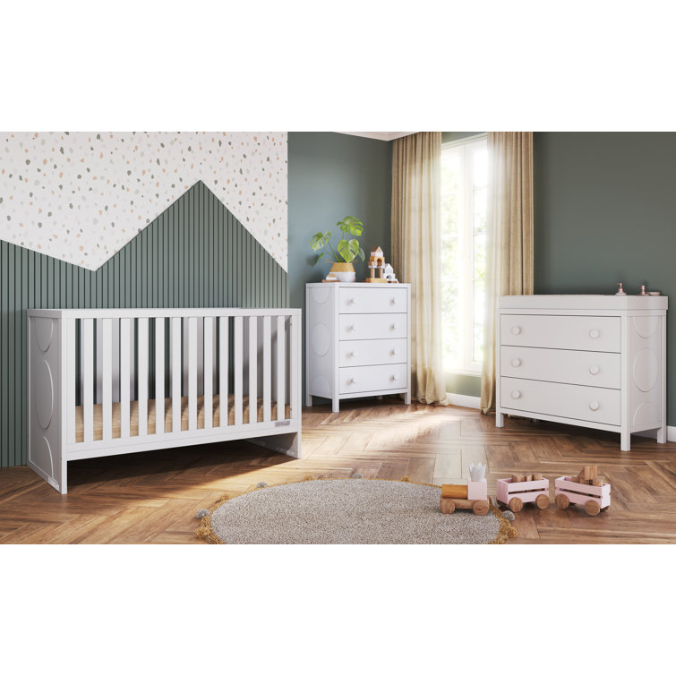 Matte White Modern Nursery 4-Drawer Chest