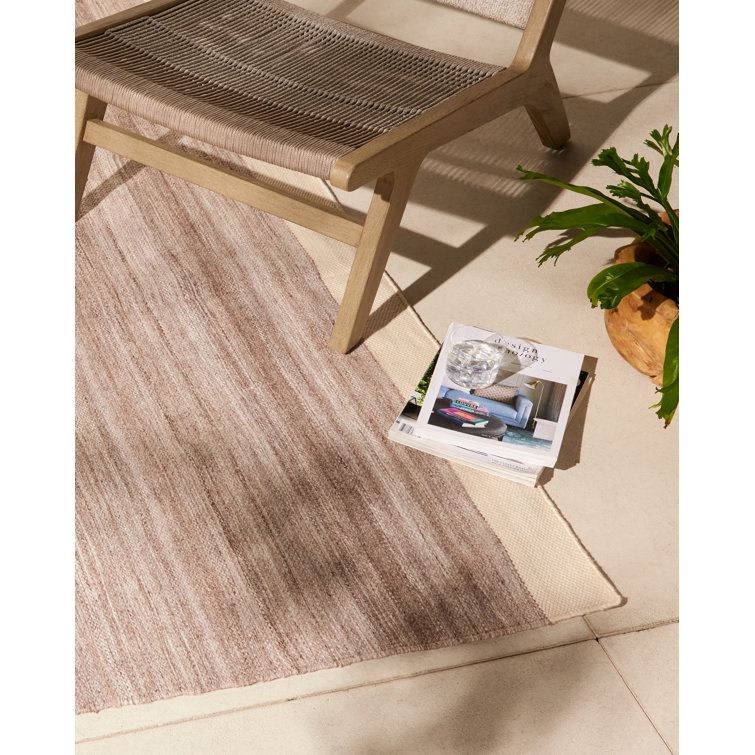 Tatevik Contemporary Striped Cotton Area Rug 8' x 10' in Gray and Beige