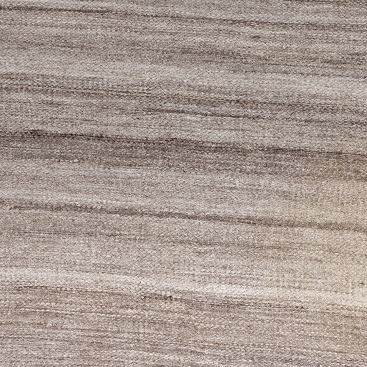 Tatevik Contemporary Striped Cotton Area Rug 8' x 10' in Gray and Beige