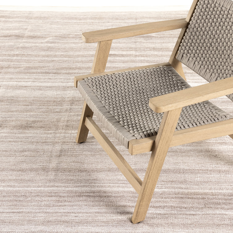 Tatevik Contemporary Striped Cotton Area Rug 8' x 10' in Gray and Beige