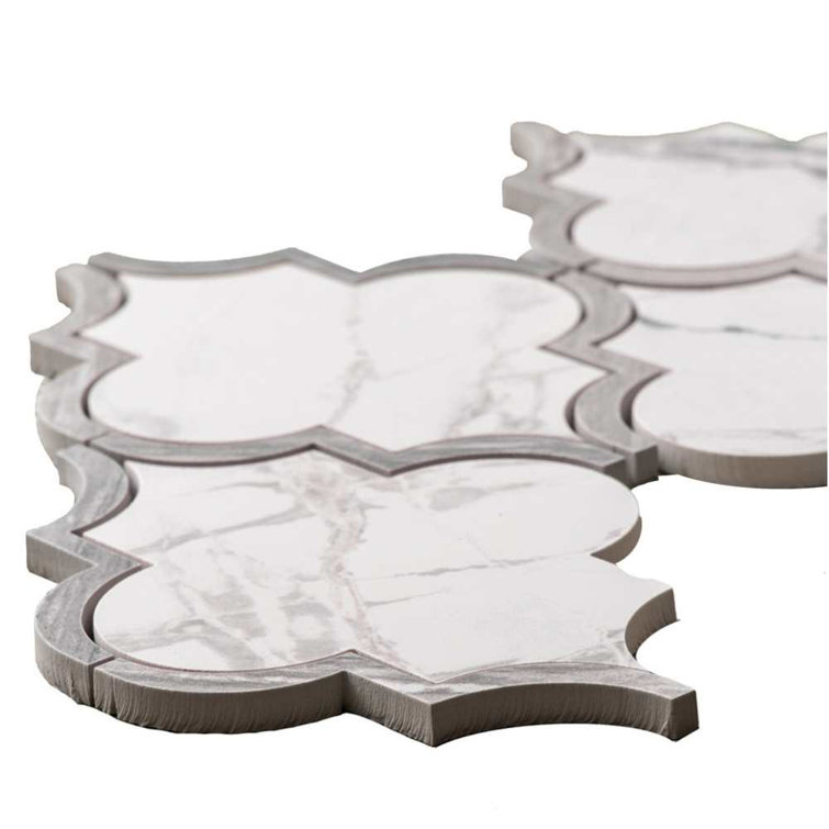 Stately Lantern 9" x 14" Calacatta Gray Porcelain Mosaic Tile