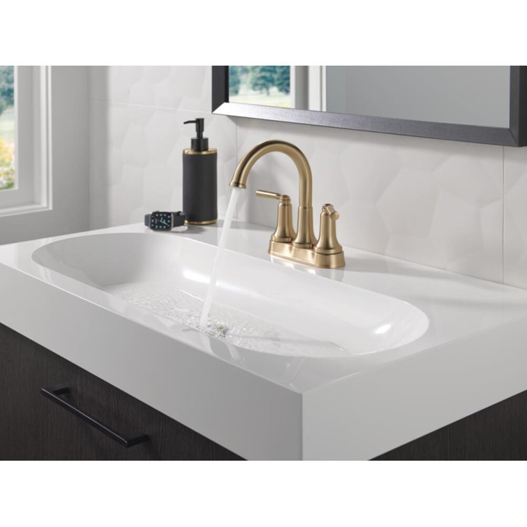 Saylor Champagne Bronze Dual-Handle Centerset Bathroom Faucet