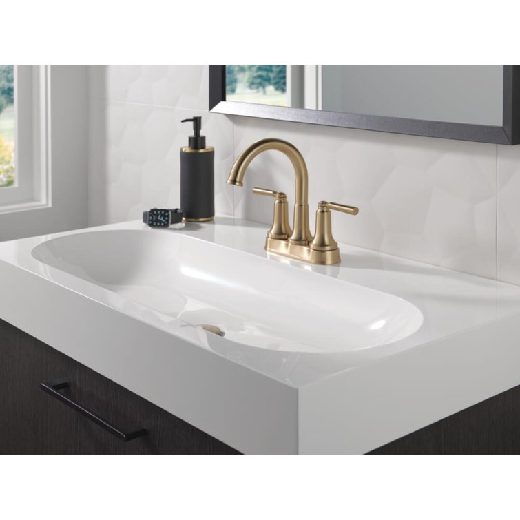 Saylor Champagne Bronze Dual-Handle Centerset Bathroom Faucet