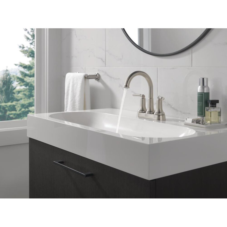 Saylor Geometric Stainless Steel Centerset Bathroom Faucet