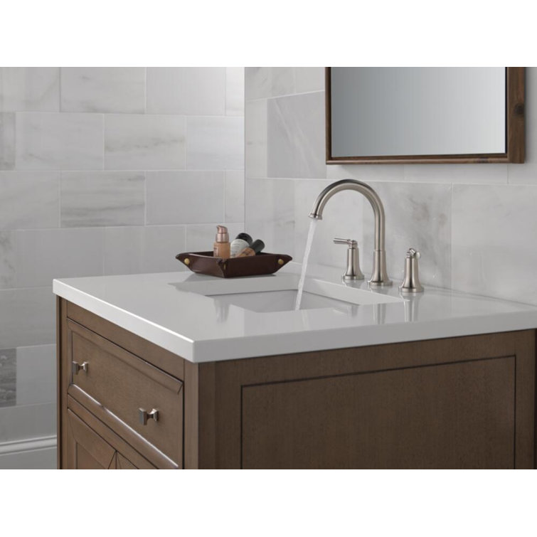 Stainless Steel 8" Widespread Bathroom Faucet with Drain Assembly