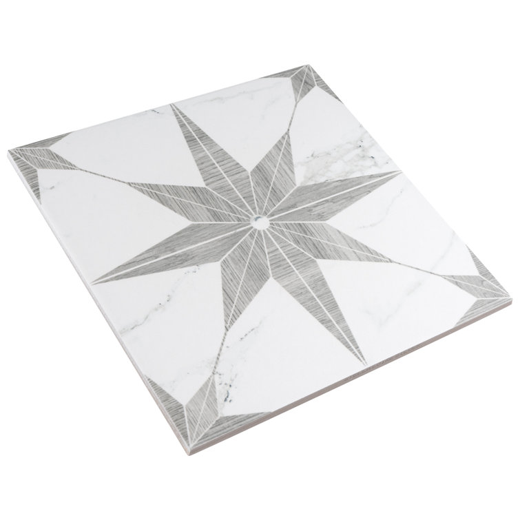 Silver Smoke 10" Porcelain Marble Look Wall & Floor Tile