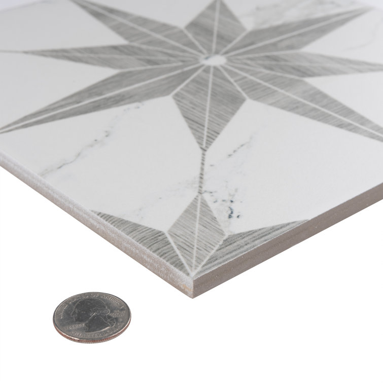 Silver Smoke 10" Porcelain Marble Look Wall & Floor Tile