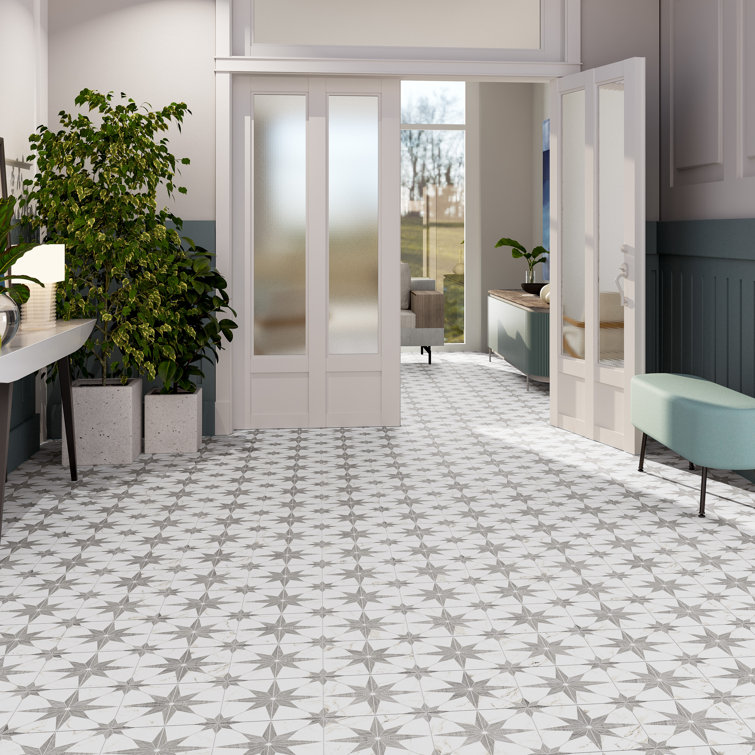 Silver Smoke 10" Porcelain Marble Look Wall & Floor Tile