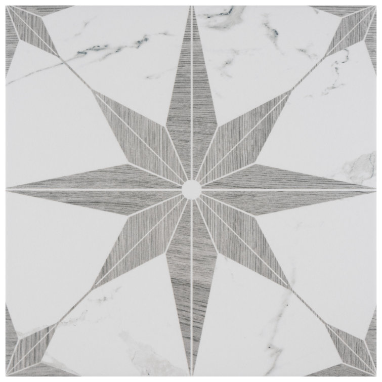 Silver Smoke 10" Porcelain Marble Look Wall & Floor Tile