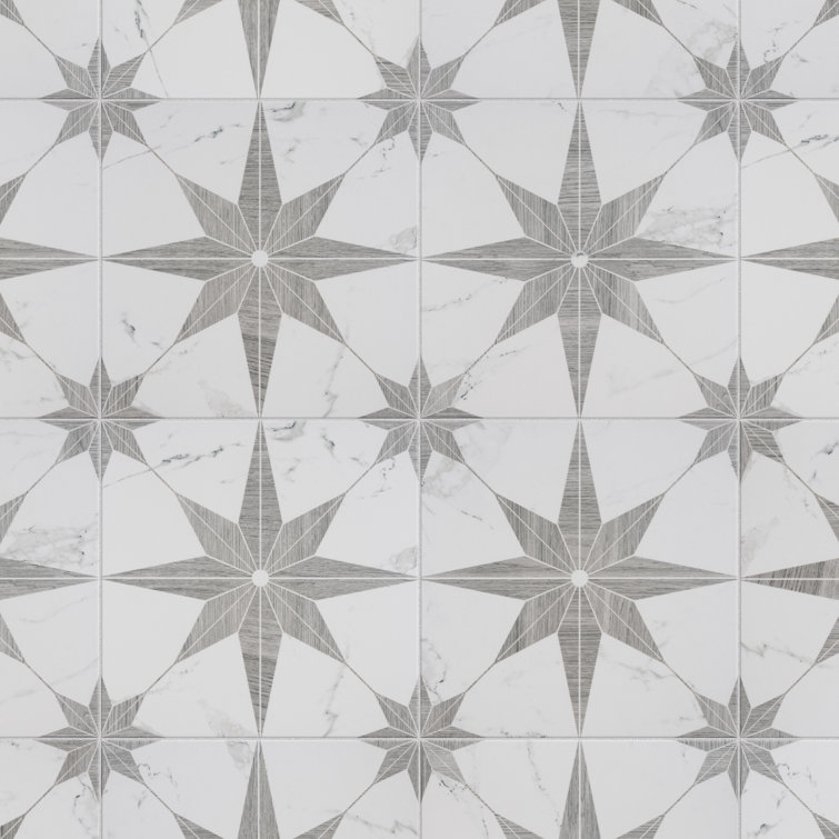 Silver Smoke 10" Porcelain Marble Look Wall & Floor Tile