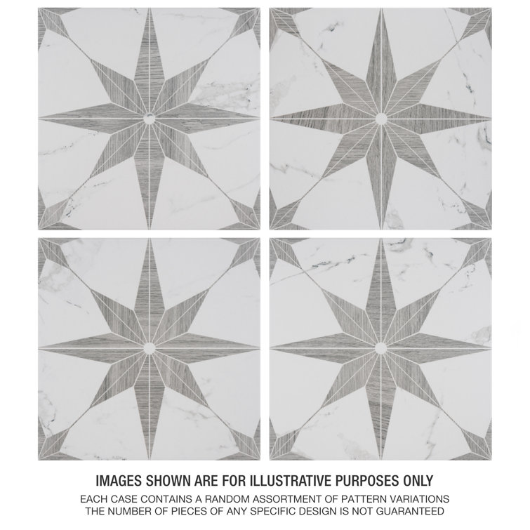 Silver Smoke 10" Porcelain Marble Look Wall & Floor Tile