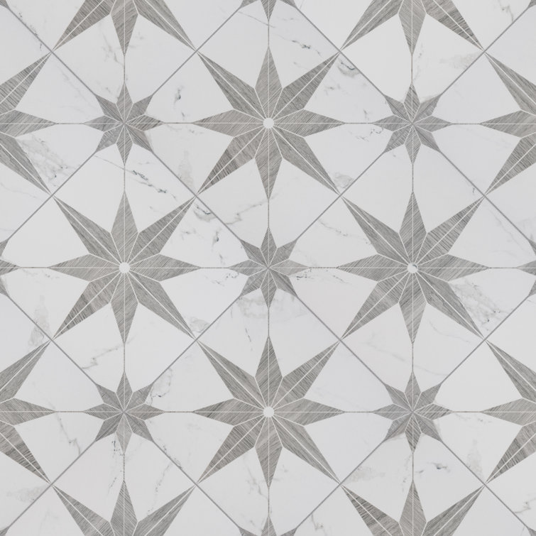 Silver Smoke 10" Porcelain Marble Look Wall & Floor Tile