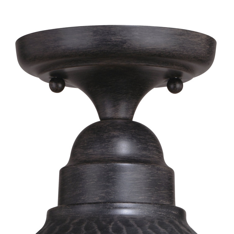 Outland Rustic 12'' Gold and Glass Indoor/Outdoor Ceiling Light