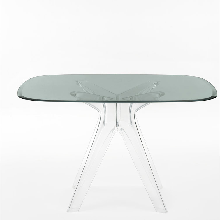Sir Gio Contemporary Square Smoke Glass Dining Table