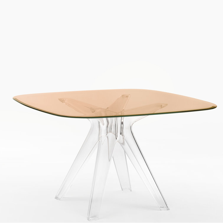 Philippe Starck Pink Glass Square Dining Table