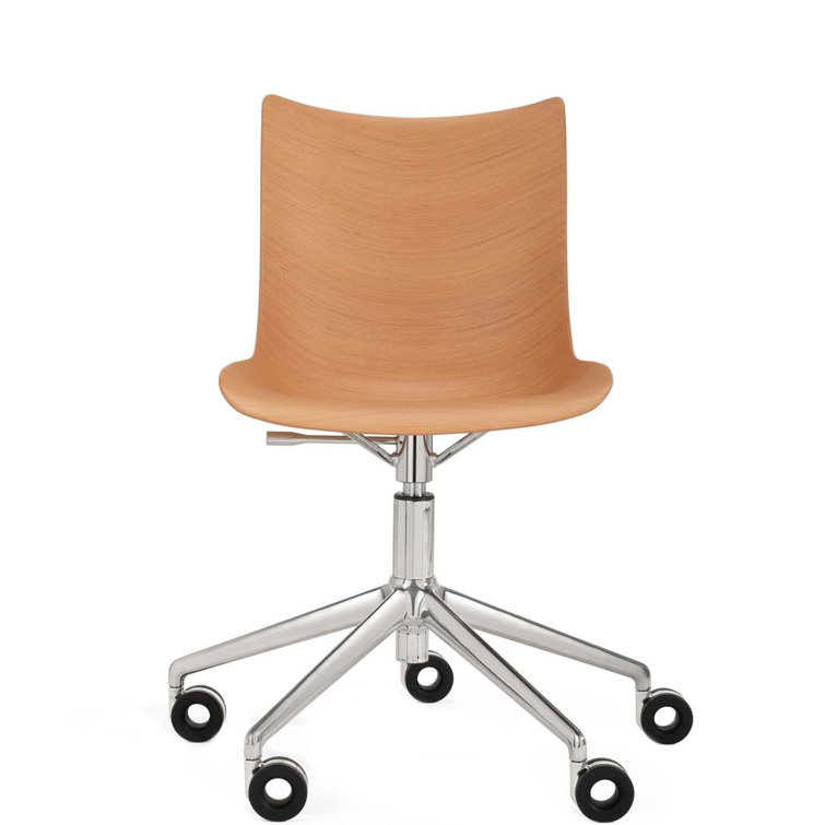 Starck Smart Wood Swivel Office Chair in Black and Light Wood
