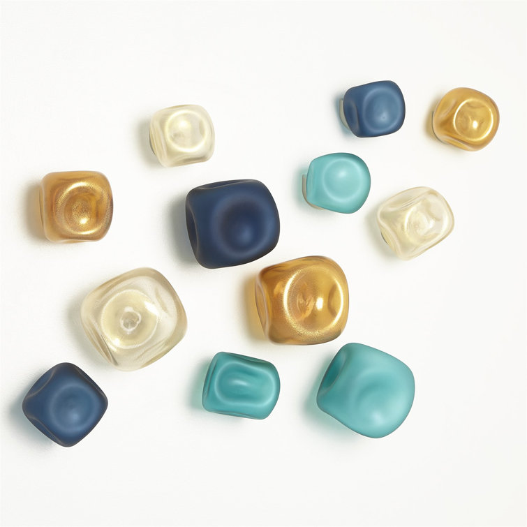 Frosted Gold Glass Decorative Wall Rock Set