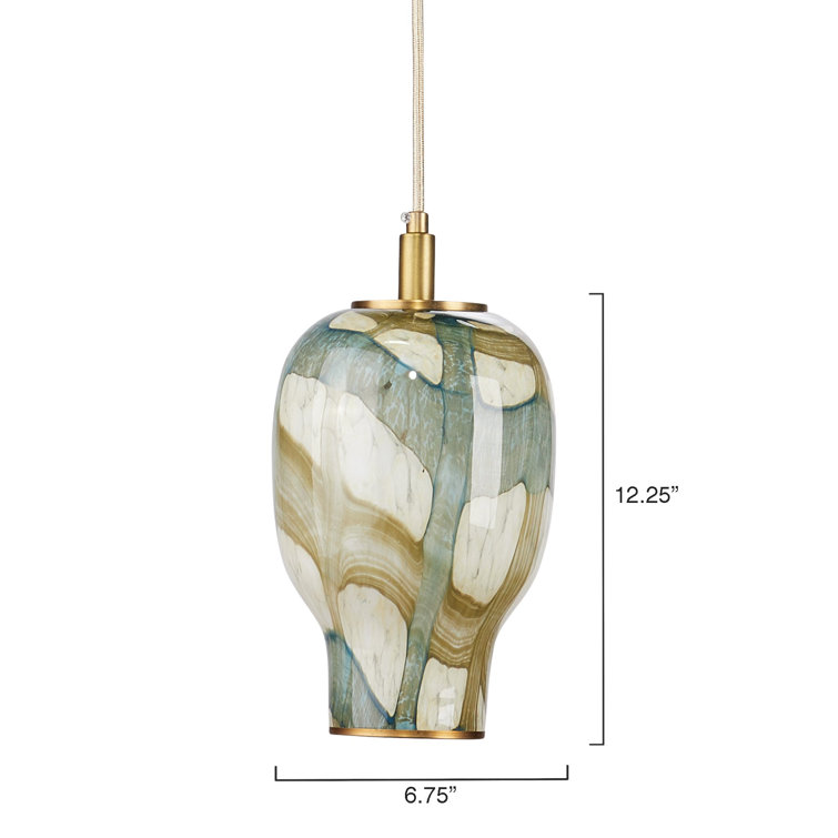Helen Small Blue and Brown Glass Pendant Light