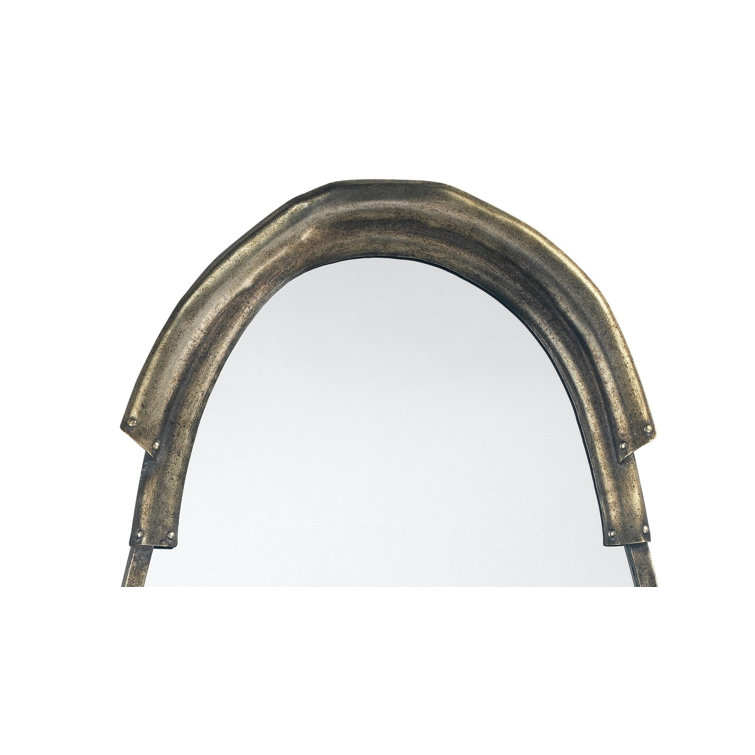 Antique Silver Oval Metal Wall Mirror