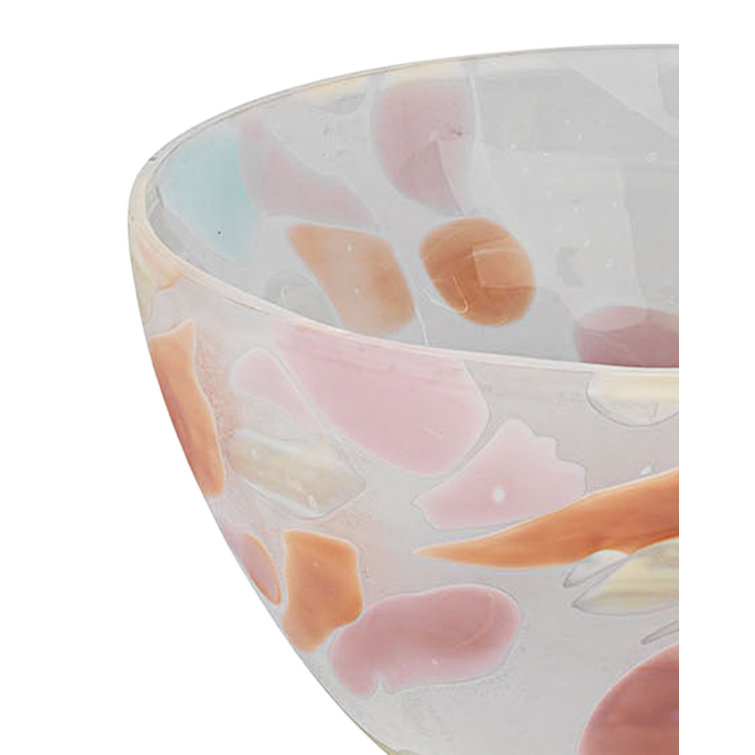 Handcrafted Multicolor Glass Decorative Bowl, 10-inch