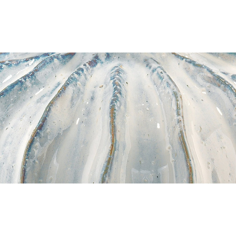 White Reactive Glaze Ceramic Coastal Table Lamp