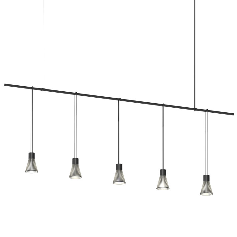 Suspenders 73" Satin Black Aluminum LED Kitchen Island Pendant