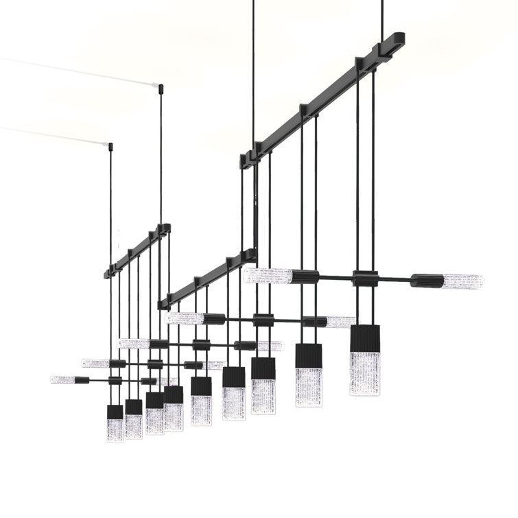 Eclipse Black Crystal 19-Light LED Island Chandelier