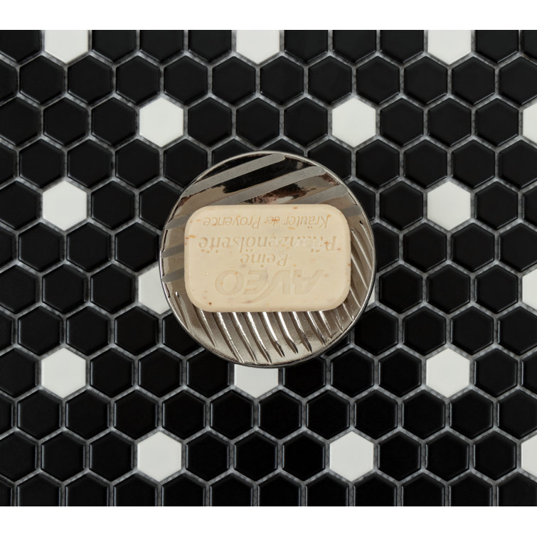 Black and White Hexagonal Porcelain Mosaic Tile