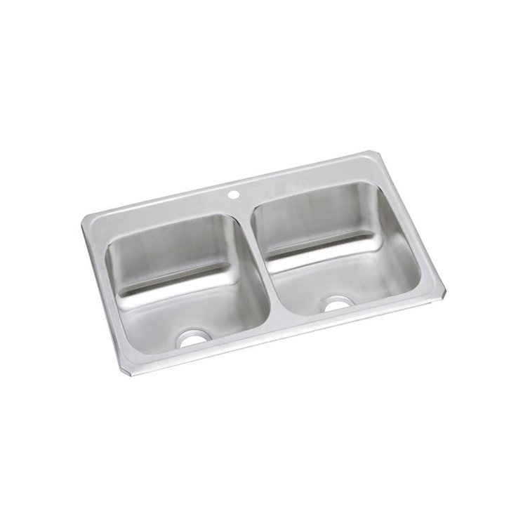 Elkay 47" Stainless Steel Double Basin Drop-in Kitchen Sink