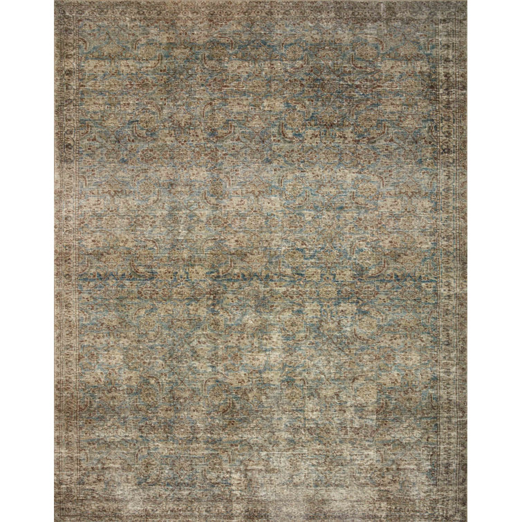 Morgan Sea/Sage Vintage-Inspired Runner Rug with CloudPile Comfort, 2'3" x 11'6"