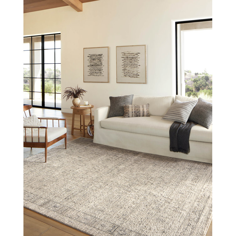 Taupe and Dove Round Wool and Synthetic Area Rug