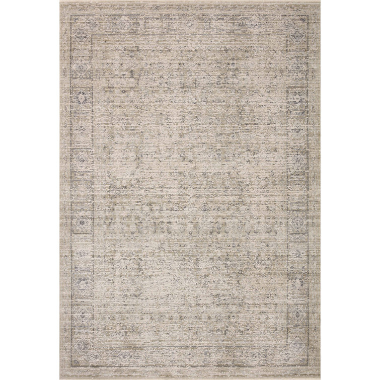 Taupe and Dove Round Wool and Synthetic Area Rug