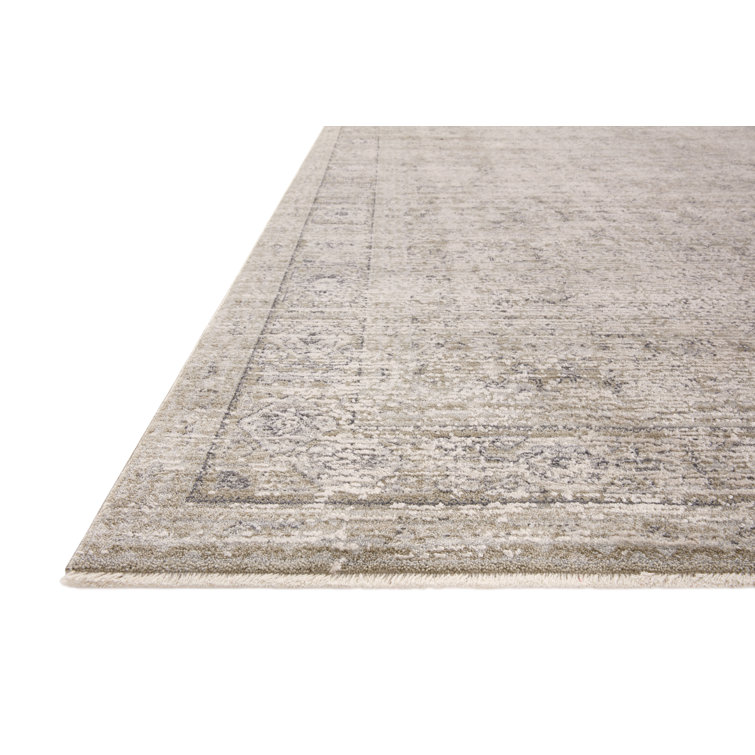 Taupe and Dove Round Wool and Synthetic Area Rug