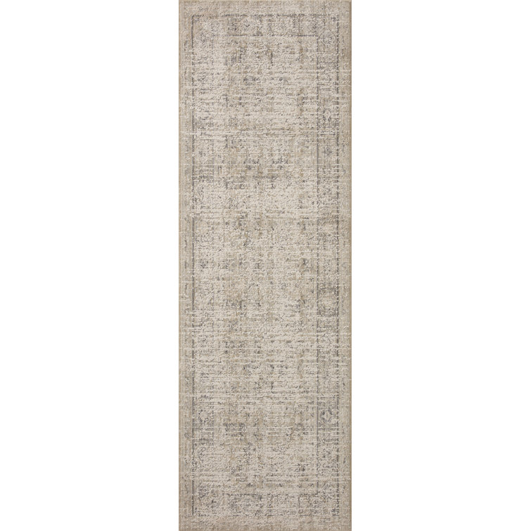 Taupe and Dove Round Wool and Synthetic Area Rug