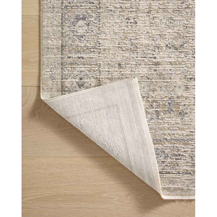 Taupe and Dove Round Wool and Synthetic Area Rug
