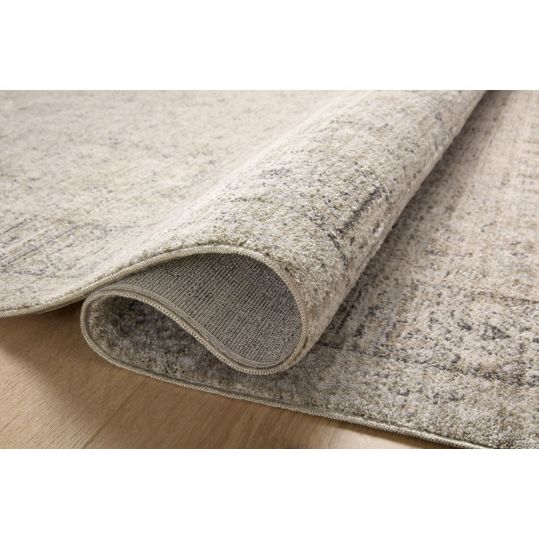 Taupe and Dove Round Wool and Synthetic Area Rug