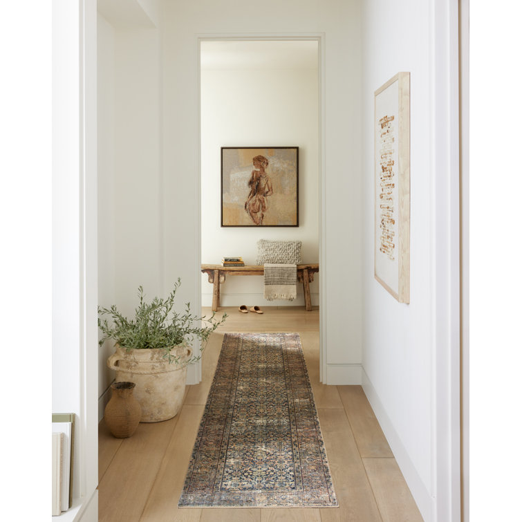 Morgan Denim/Multi Vintage Power-Loomed Runner Rug
