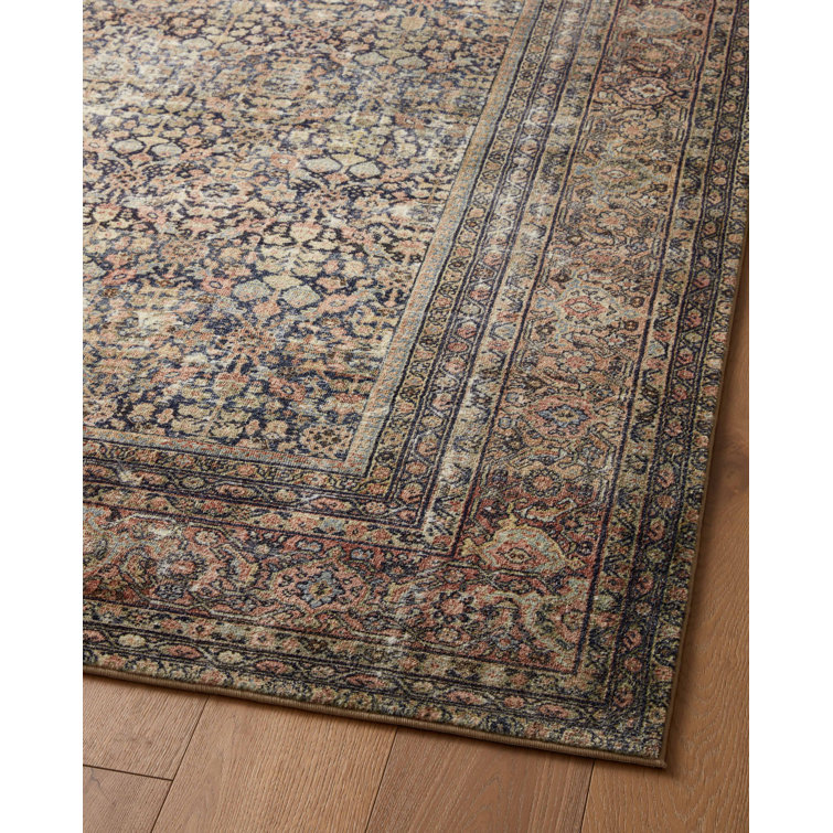 Morgan Denim/Multi Vintage Power-Loomed Runner Rug