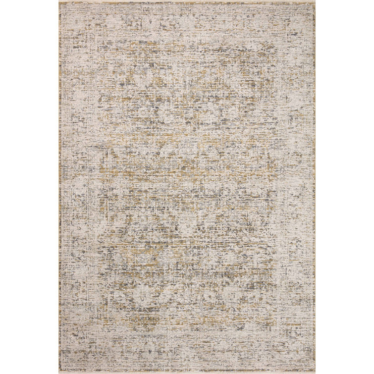Amber Lewis Gold and Beige Wool Runner Rug