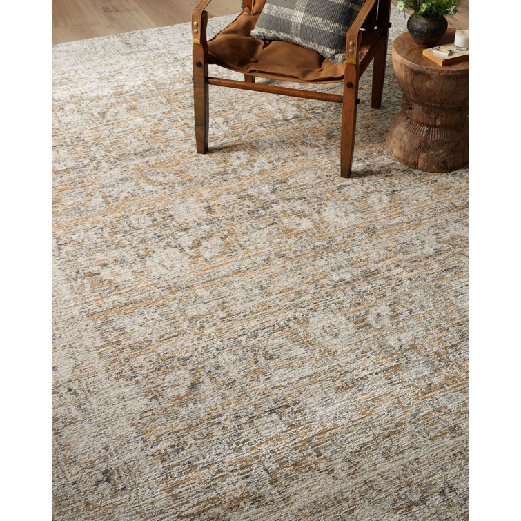 Amber Lewis Gold and Beige Wool Runner Rug