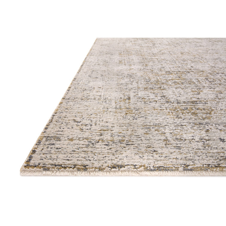 Amber Lewis Gold and Beige Wool Runner Rug