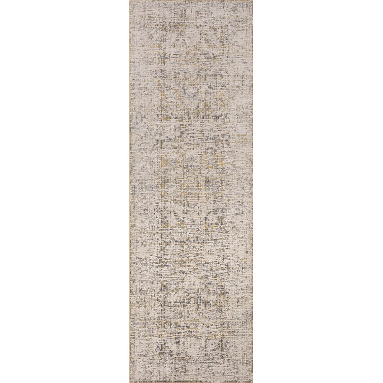 Amber Lewis Gold and Beige Wool Runner Rug