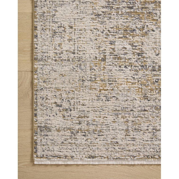 Amber Lewis Gold and Beige Wool Runner Rug