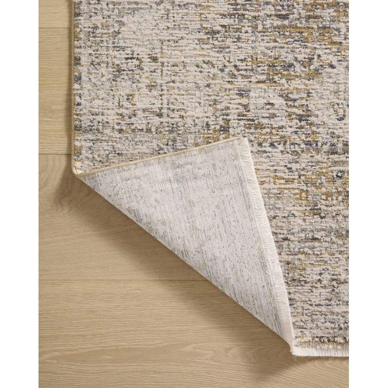 Amber Lewis Gold and Beige Wool Runner Rug