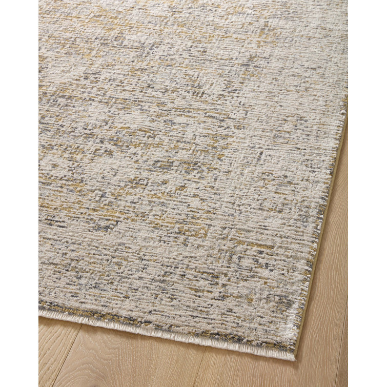 Amber Lewis Gold and Beige Wool Runner Rug