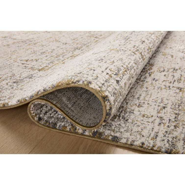 Amber Lewis Gold and Beige Wool Runner Rug