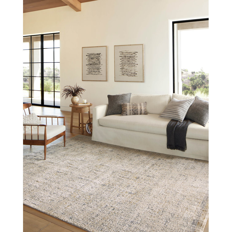 Serene Skies 5' Round Blue Wool-Blend Low Pile Area Rug